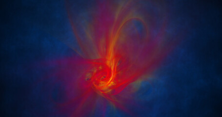 Generative fractal art. Abstract colorful glowing shapes. Fantasy light background. Digital fractal art wallpaper. 3d rendering