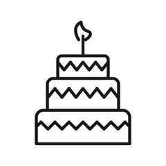 cake wedding birthday vector line for web, presentation, logo, Icon Symbol.