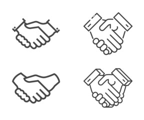 Set of Handshake icons. Isolated on White Background