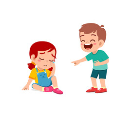 sad little girl get bullied from friend