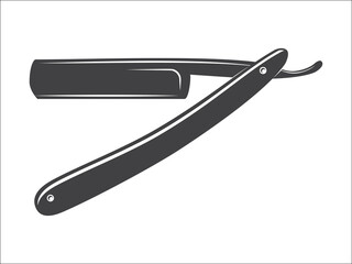 Old straight razor isolated on a white background illustration