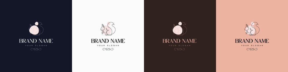 Line art creative and minimal animal multipurpose logo template design brand