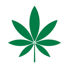 Marijuana leaf symbol, marijuana or hemp icon	
