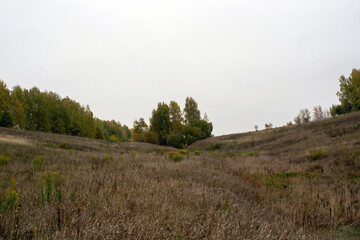 landscape on a cloudy autumn day