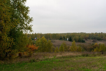 landscape on a cloudy autumn day