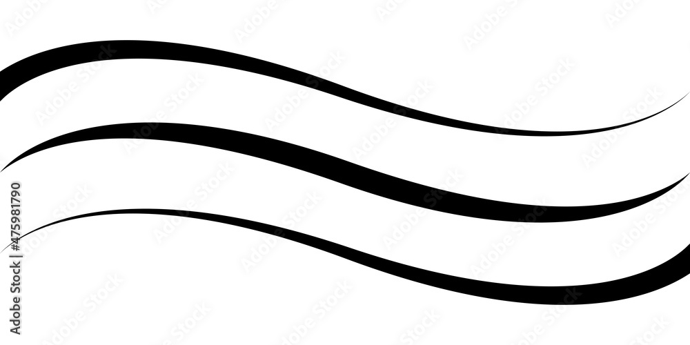 Poster curved calligraphic line, vector, ribbon as a flowing calligraphy element, gracefully curved line