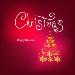 christmas card with christmas tree