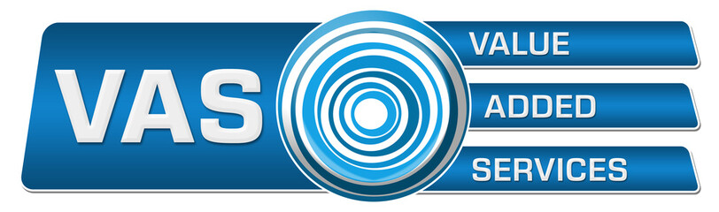 VAS - Value Added Services Blue Circular Boxes Horizontal 