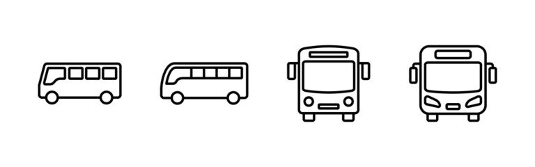 Bus icons set. bus sign and symbol - obrazy, fototapety, plakaty