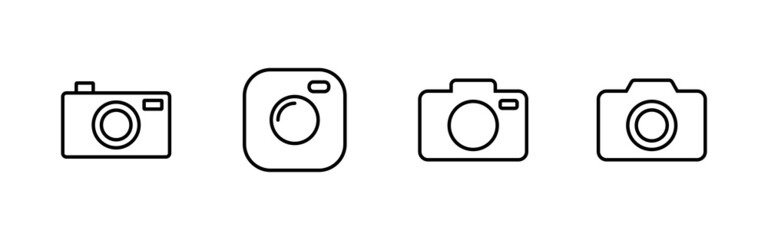 Camera icons set. photo camera sign and symbol. photography icon.