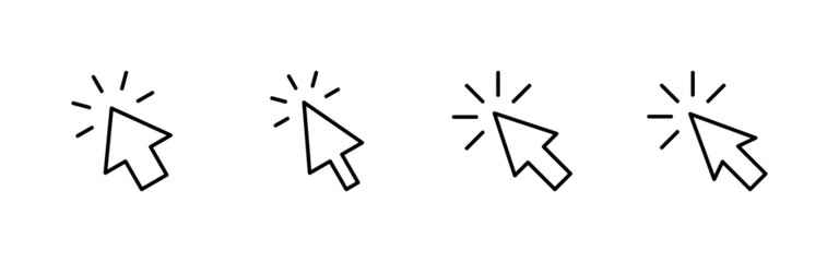 Click icons set. pointer arrow sign and symbol. cursor icon