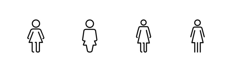 Female icons set. woman sign and symbol
