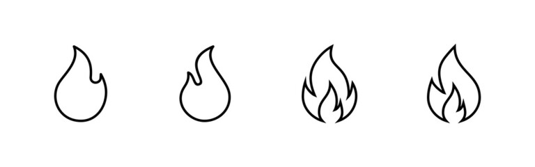 Fire icons set. fire sign and symbol