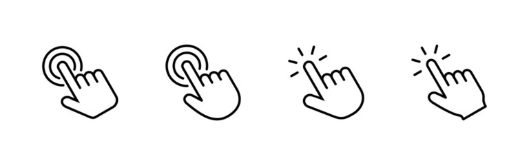 Hand click icons set. pointer sign and symbol. hand cursor icon