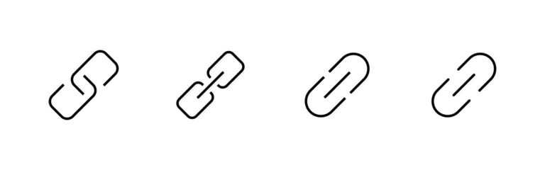 Link icons set. Hyperlink chain sign and symbol