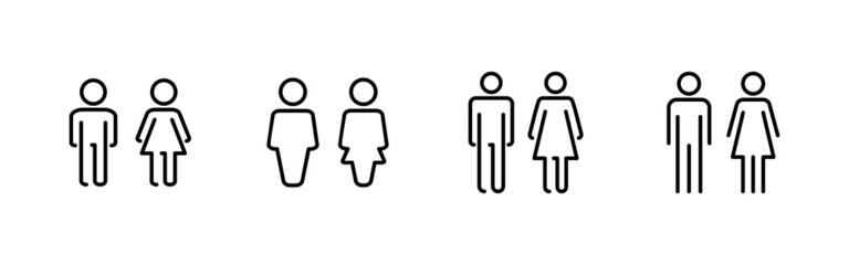 Man and woman icons set. male and female sign and symbol. Girls and boys