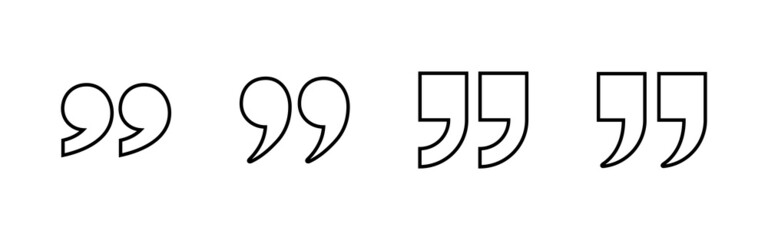 Quote icons set. Quotation mark sign and symbol