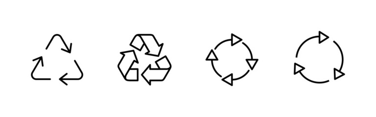 Recycle icons set. Recycling sign and symbol.