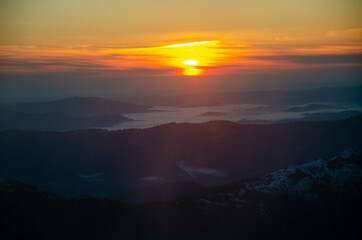 sunset in the mountains