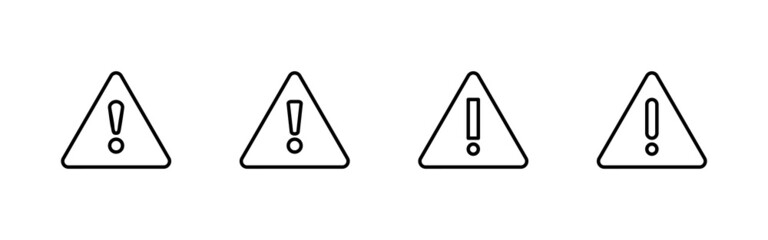 Exclamation danger icons set. attention sign and symbol. Hazard warning attention sign