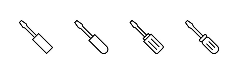 Screwdriver icons set.tools sign and symbol