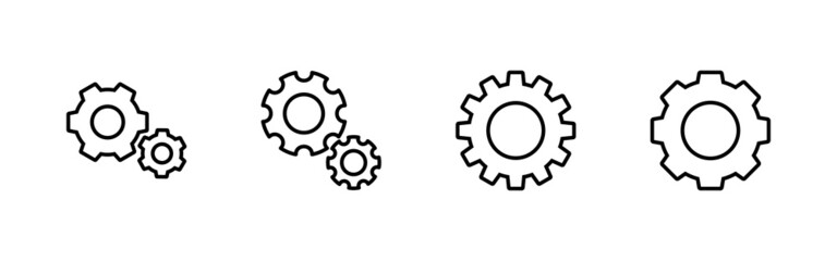 Setting Icons set. Cog Settings sign and symbol. Gear Sign