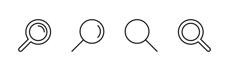 Search icons set. search magnifying glass sign and symbol