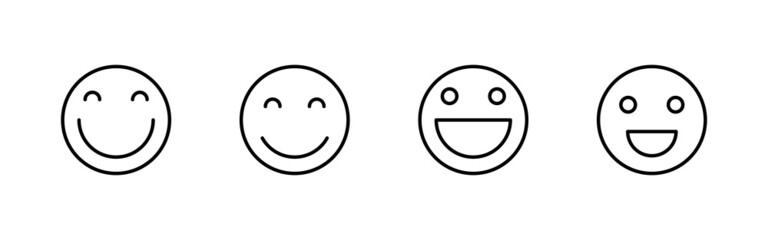 Smile icons set. smile emoticon icon. feedback sign and symbol