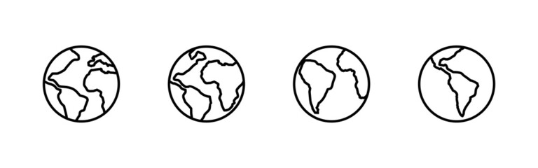 World map set. Worldmap sign and symbol. Globe icon