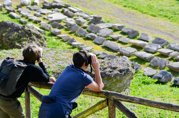 Two men with glasses for virtual vision in Rome