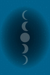Decorative poster showing phases of the moon