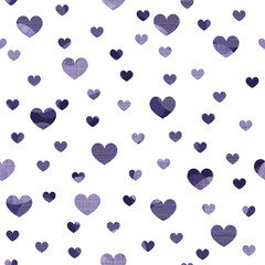 Purple Textured Heart Pattern Design on White Background