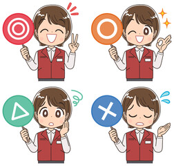 電気屋・ゲームセンター店員の女性