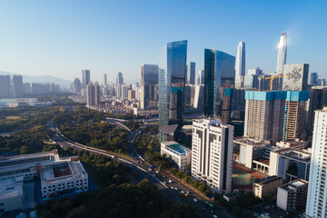 Fototapeta premium Aerial view of landscape in Shenzhen city,China