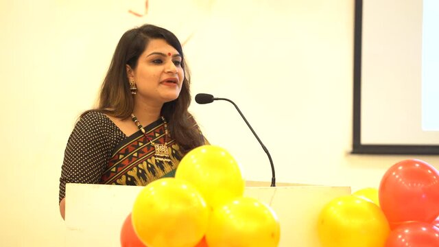 Shot a Business Woman hosting her Office Awards Ceremony function at New Delhi, India
