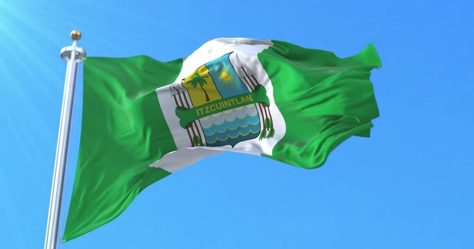 Flag of Escuintla, Guatemala. Loop