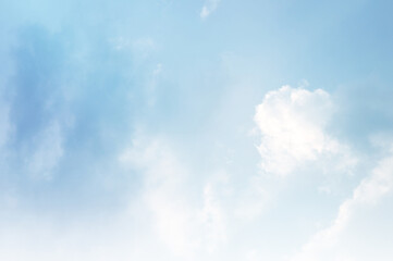 Blue sky with white cloud. The summer heaven is colorful clearing day Good weather and beautiful nature in the morning.