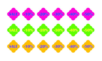 Sticker sale set vector isolate on white background