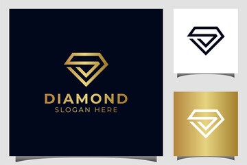 luxurious letter S diamond logo design and elegant jewelry shop identity premium logo