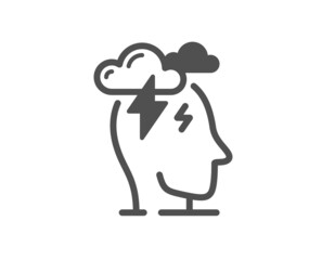 Stress icon. Anxiety depression sign. Mental health symbol. Classic flat style. Quality design element. Simple stress icon. Vector