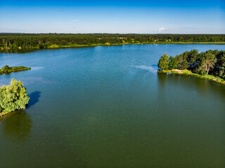 Lake in Tuchola Forests, Poland. Aerial view