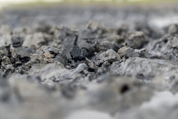 Gray healing clay on a salt lake.