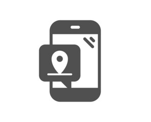 Pin marker icon. Place position sign. Mobile phone Gps app symbol. Classic flat style. Quality design element. Simple pin marker icon. Vector