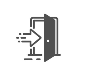 Entrance icon. Entry door sign. Building exit symbol. Classic flat style. Quality design element. Simple entrance icon. Vector