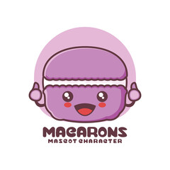 vector macarons cartoon mascot, suitable for, logos, prints, labels, packaging, stickers
