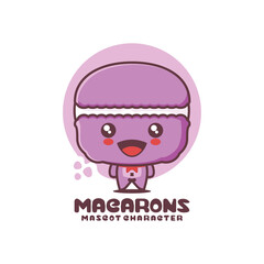 vector macarons cartoon mascot, suitable for, logos, prints, labels, stickers, etc