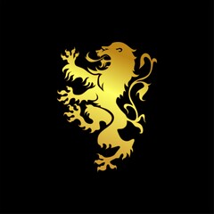 luxury lion logo. golden lion logo vector illustrtion