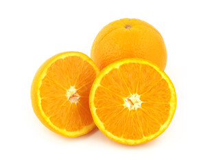 Orange fruits isolated on white background