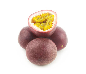 Passion fruits isolated on white background