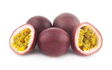 Passion fruits isolated on white background